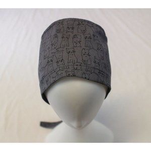 Gray Cats Surgical Scrub Cap Dentist Vet Chemo Hat